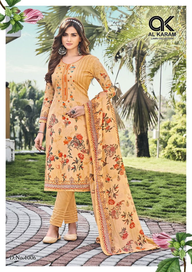 Al Karam Gulfam 1 Casual Wear Wholesale Printed Cotton Dress Material 